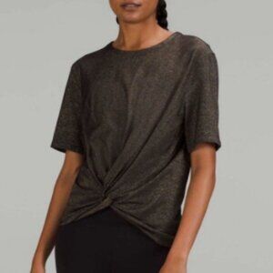 NWT Lululemon Crescent T-Shirt *Spark black with gold spark